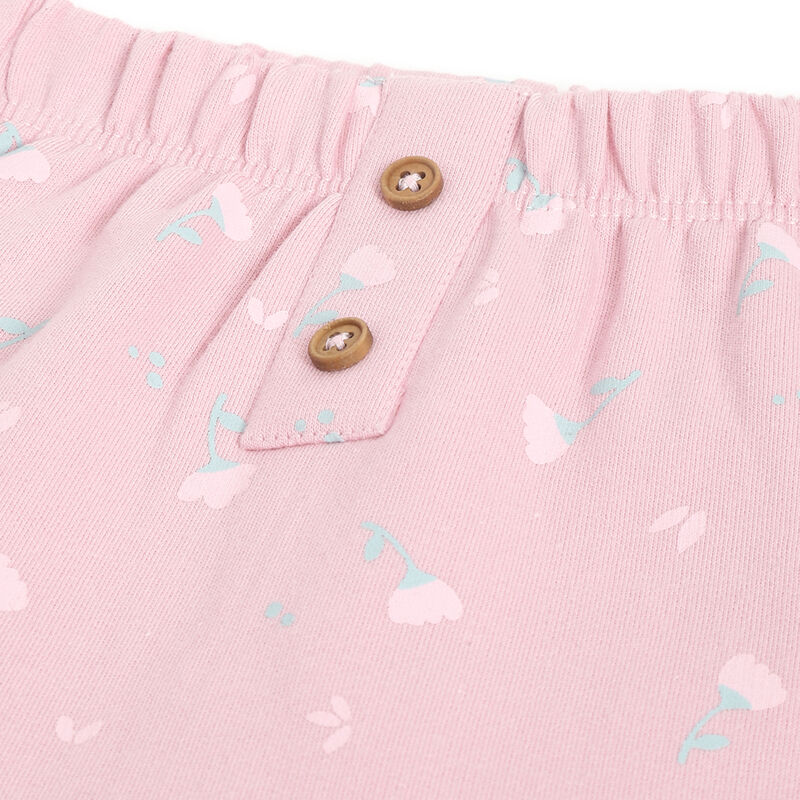 Girls Medium Pink Printed Long Trousers image number 2
